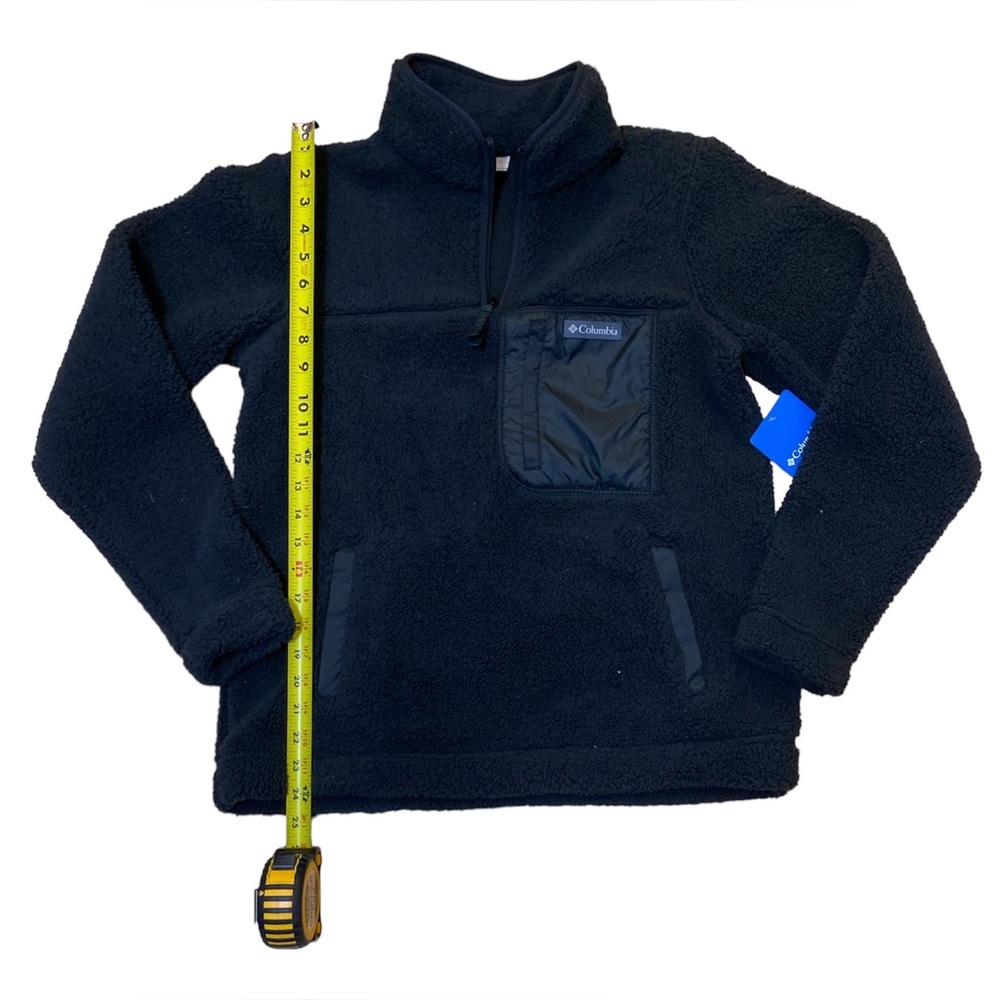 Columbia Women's (Medium) West Bend 1/4 Zip Black Sherpa Fleece Pullover (NWT)